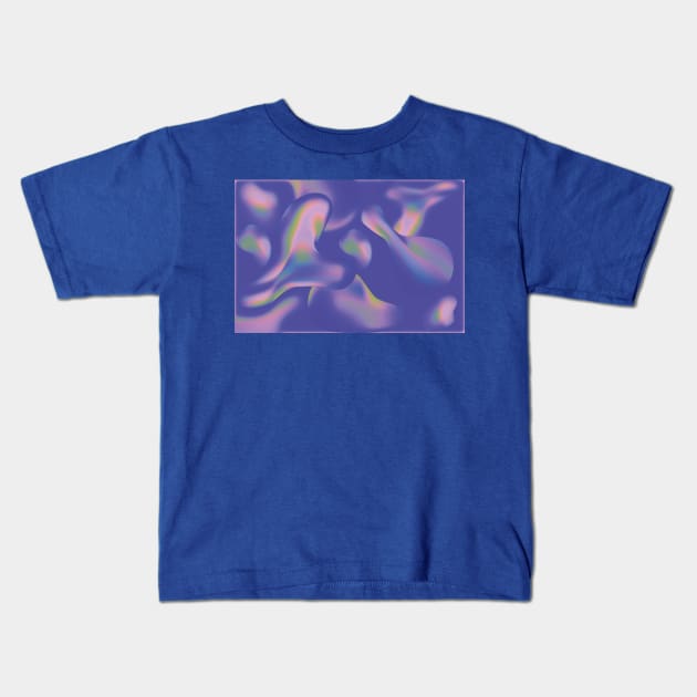 Abstract Artwork Iridescence Liquid Holographic Kids T-Shirt by JeLoTall